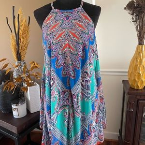 MSK Assymetrical Sleeveless Handkerchief Dress